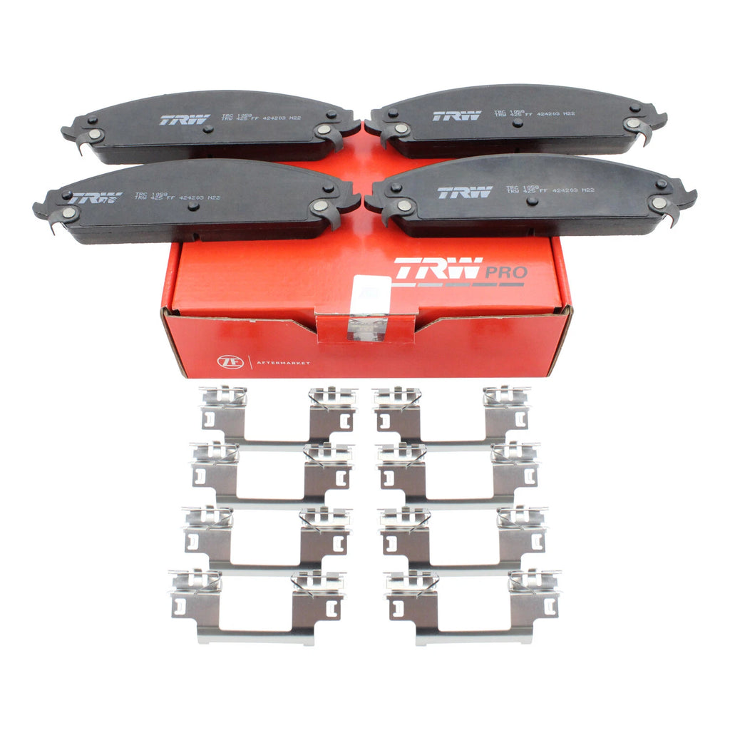 Set of 4 TRW Pro Front Ceramic Brake Pads for Dodge Challenger Charger Magnum Chrysler 300 (2005–2010)