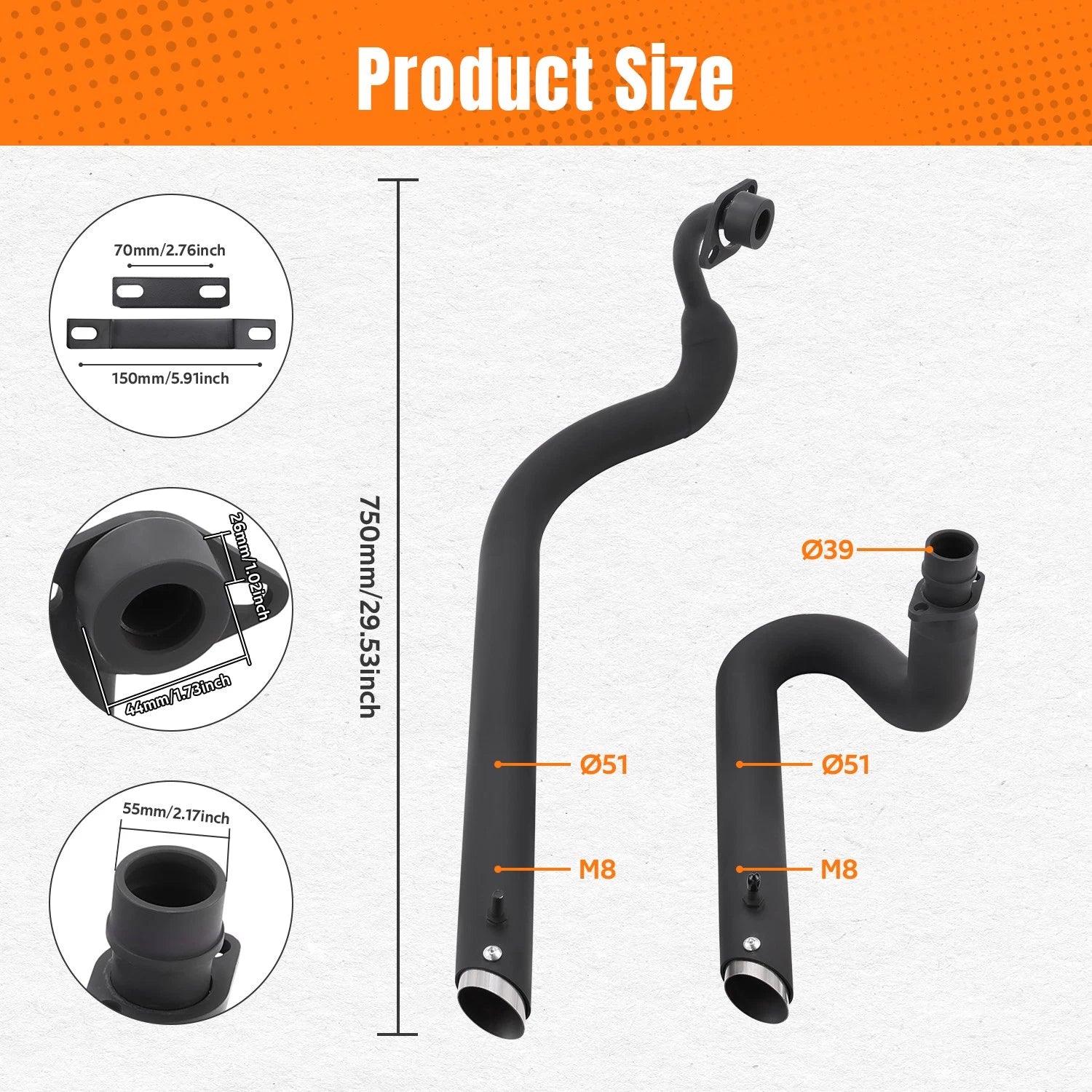 Shortshots Staggered Exhaust Pipes for Yamaha V Star 650 (1998–2010)