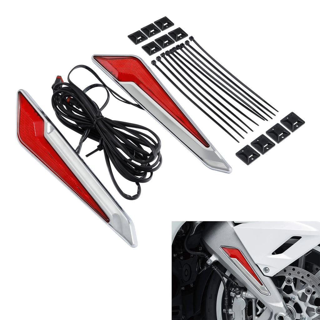 2X Front Brake Fork Mount LED Lights for Honda Goldwing GL1800 (2018–2025)