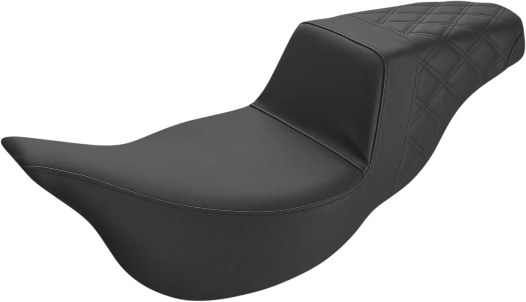 SADDLEMEN Step-Up Seat for FL (Extended Reach, Rear Lattice Stitch, Black)