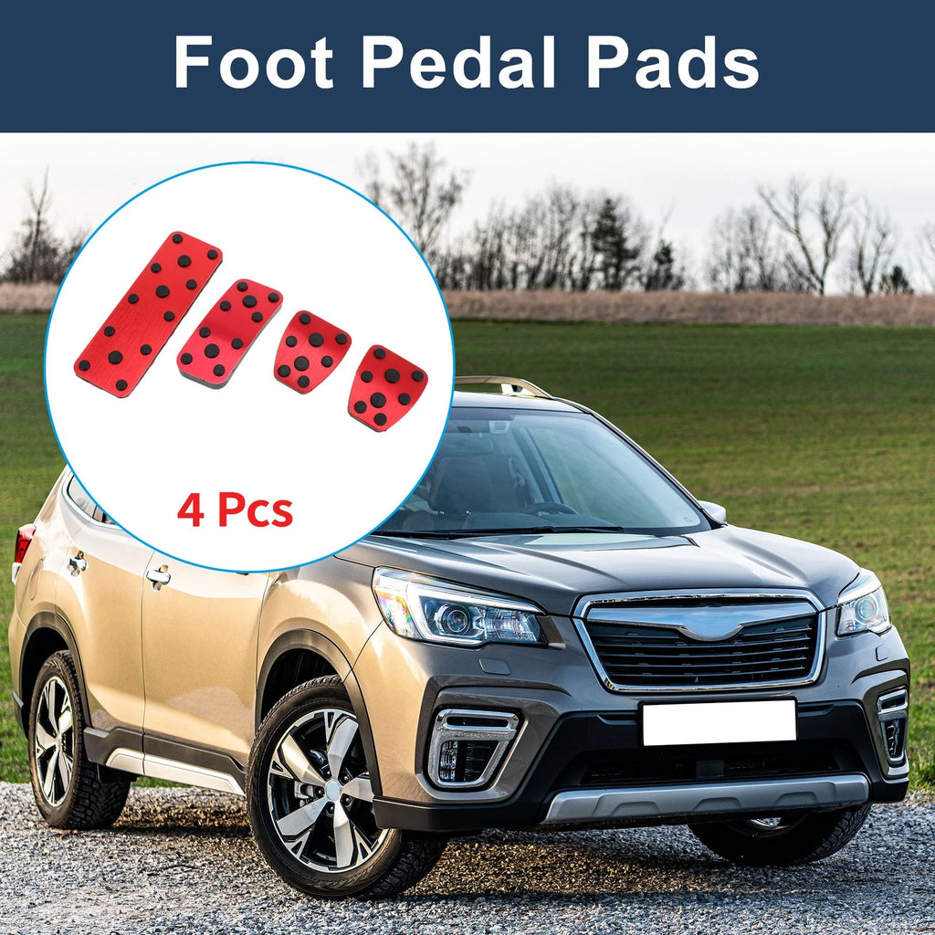 Set of 4 Foot Accelerator Pedal Covers for Subaru Forester (2006–2018) Red