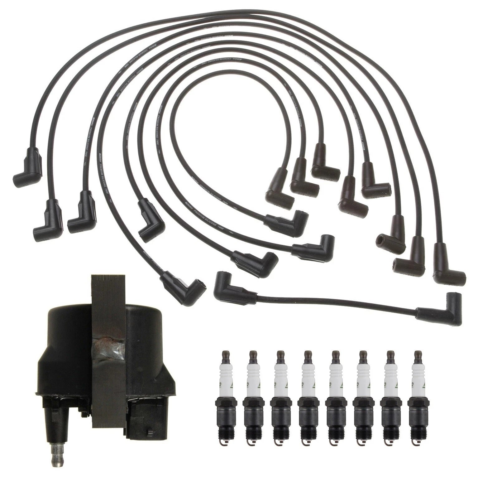 Ignition Wires Coil & 8 Spark Plugs Kit for Chevrolet GMC V8