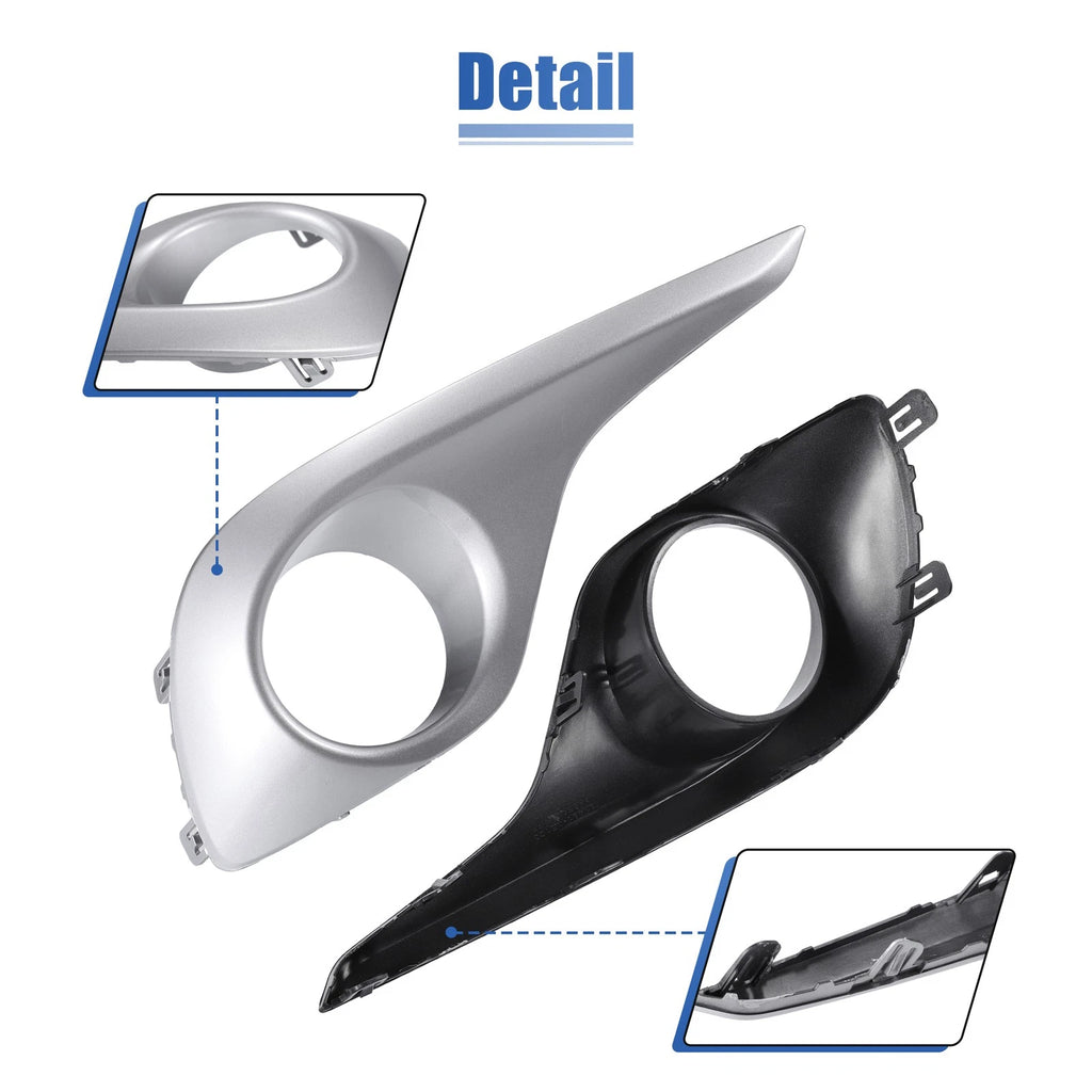 1 Pair Fog Light Grille Cover No. 814820E080/814810E060 for Toyota Highlander (2014–2019)