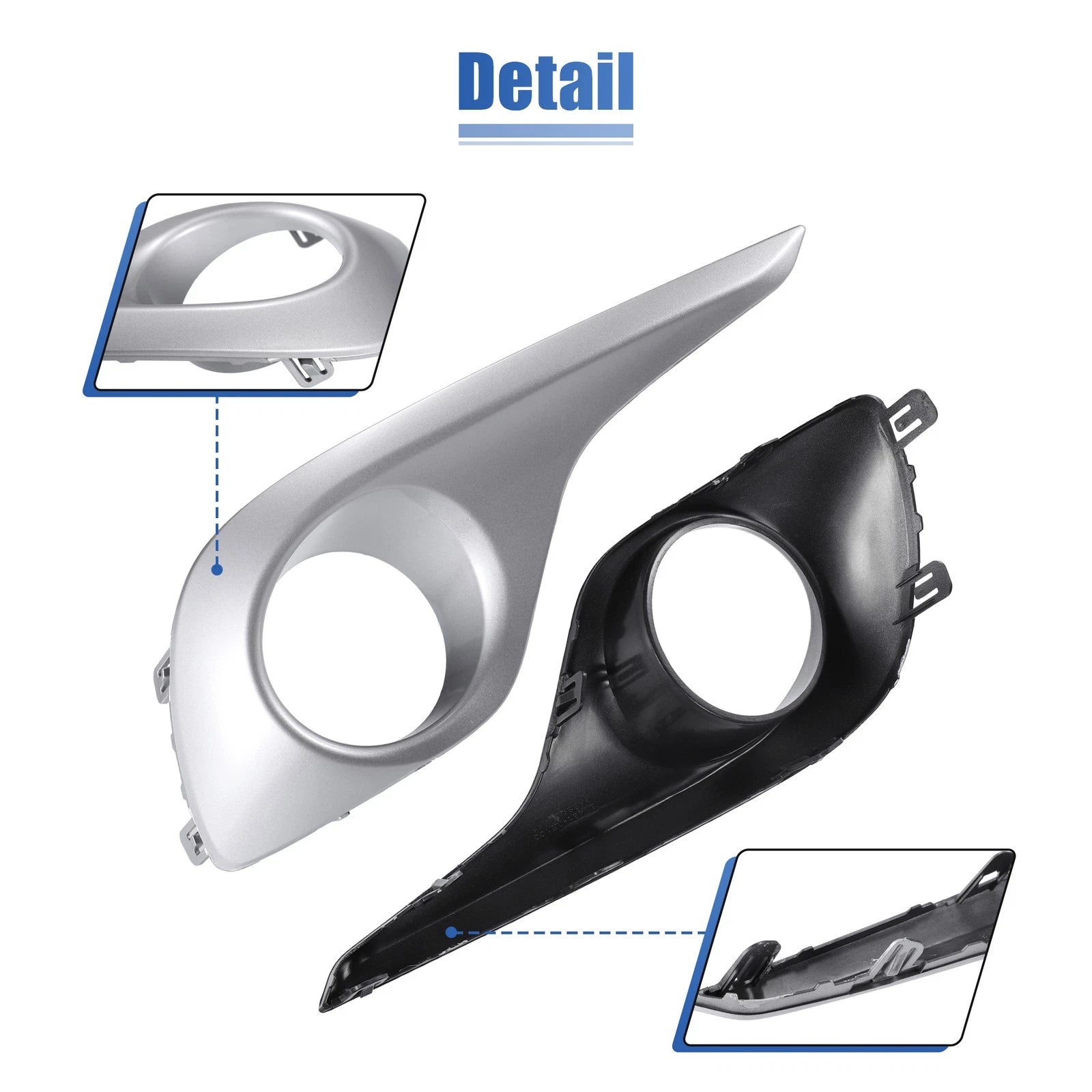 1 Pair Fog Light Grille Cover No. 814820E080/814810E060 for Toyota Highlander (2014–2019)