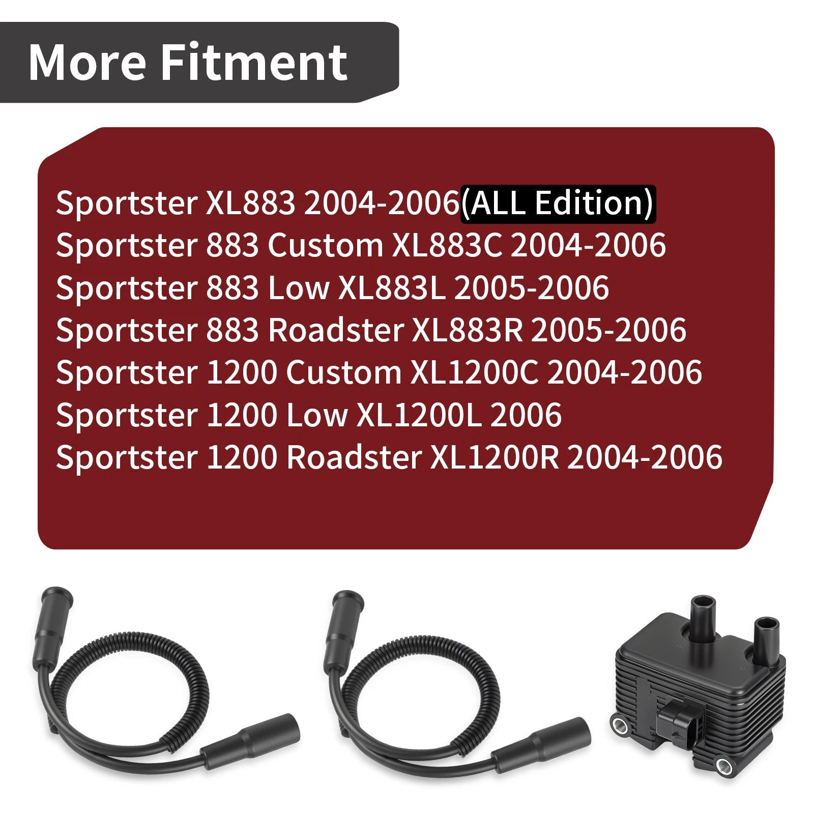 0.5 Ohm Ignition Coil & Spark Plug Cable for Sportster 1200 (2004–2006) 31655-99