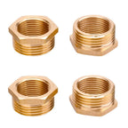 Set of 4 Brass Pipe Reducers 1 to 3/4 Inch Fittings