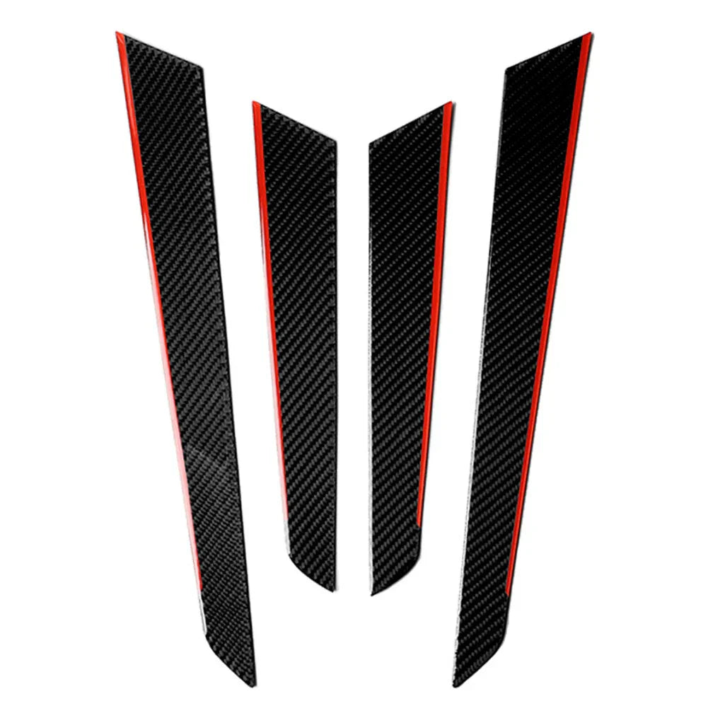 4x Carbon Fiber Interior Door Panel Covers for Mercedes-Benz W204 (2007-2014)