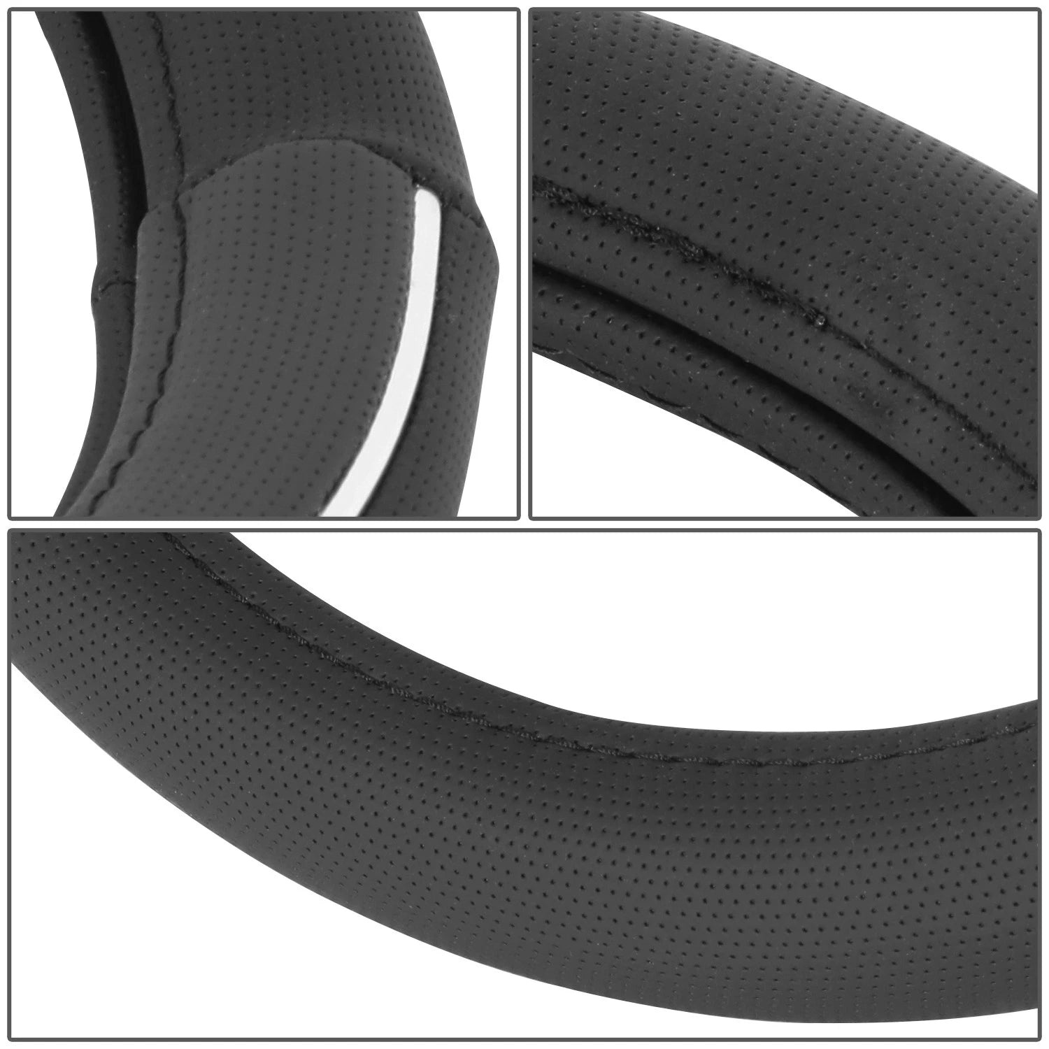 Steering Wheel Cover for - Matte Grain, Silver Line Insert