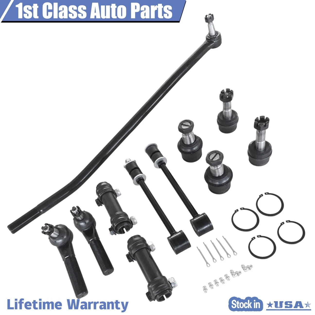 11pc Front Suspension Steering Kit for Ford F-350 (1992–1997)