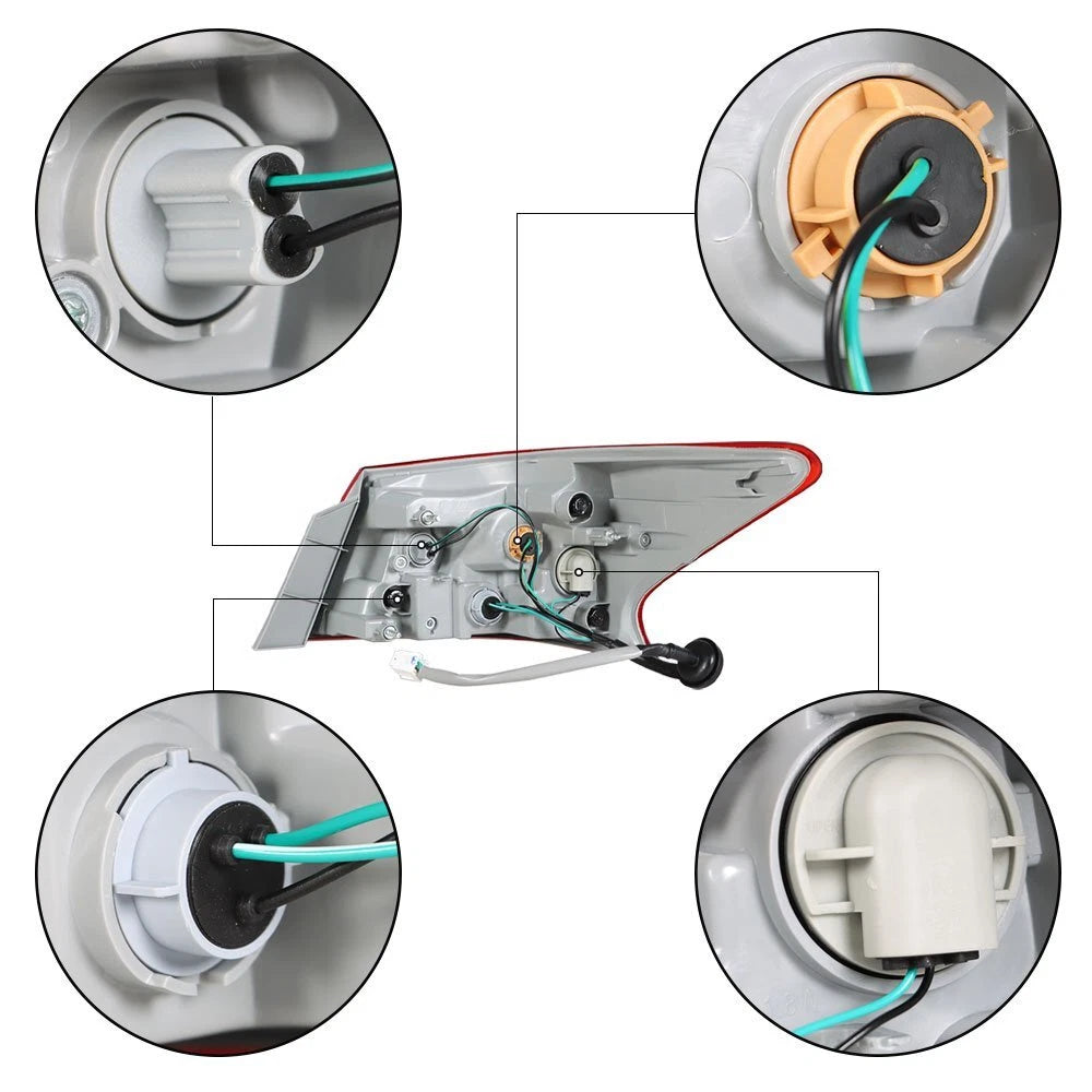 Tail Light Set for Nissan Sentra (2016–2018) - Left Halogen, Outer Lamp