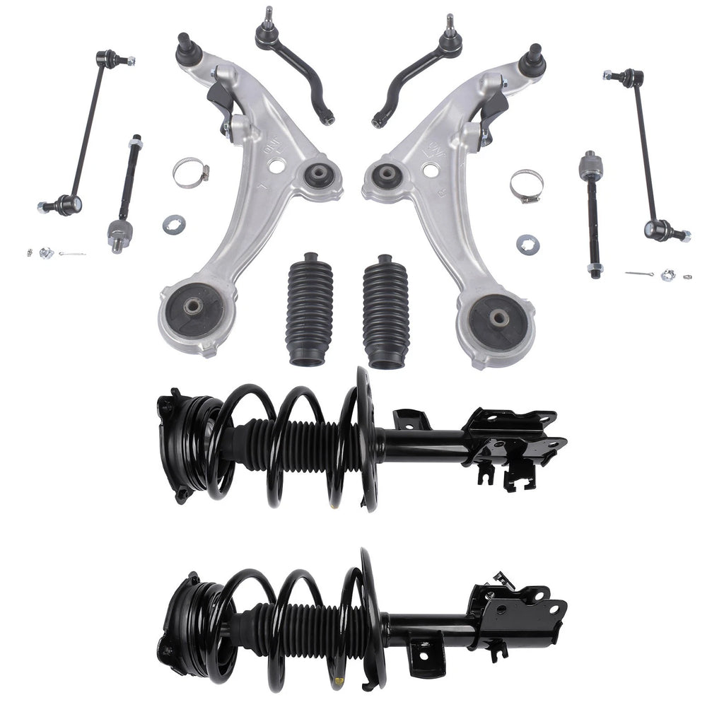 12pc Front Struts w/Spring Lower Control Arms Tierod for Nissan Altima (2007–2013)