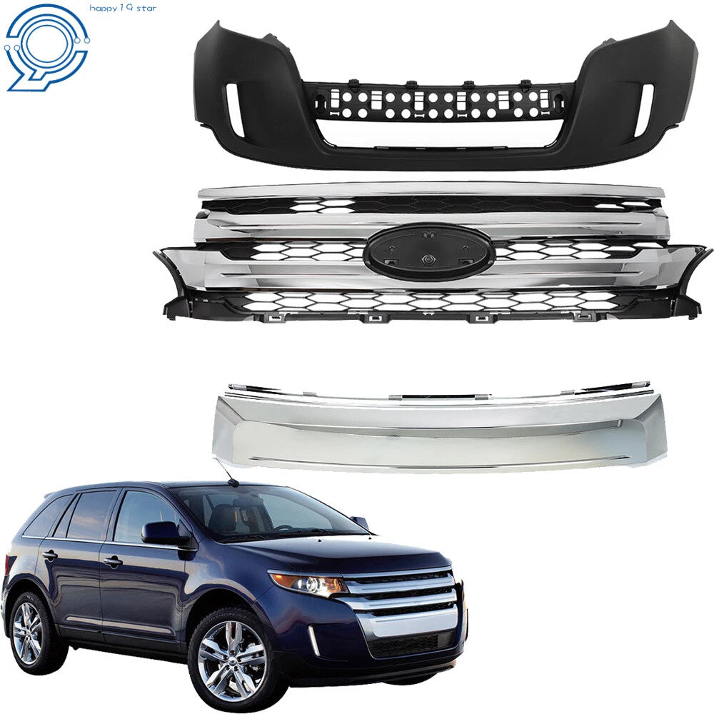 Front Bumper Cover with Grilles for Ford Edge (2011–2014)