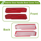 Interior Door Handle Bowl Cover Trim for Ford Mustang (2015–2024) Carbon Fiber Red