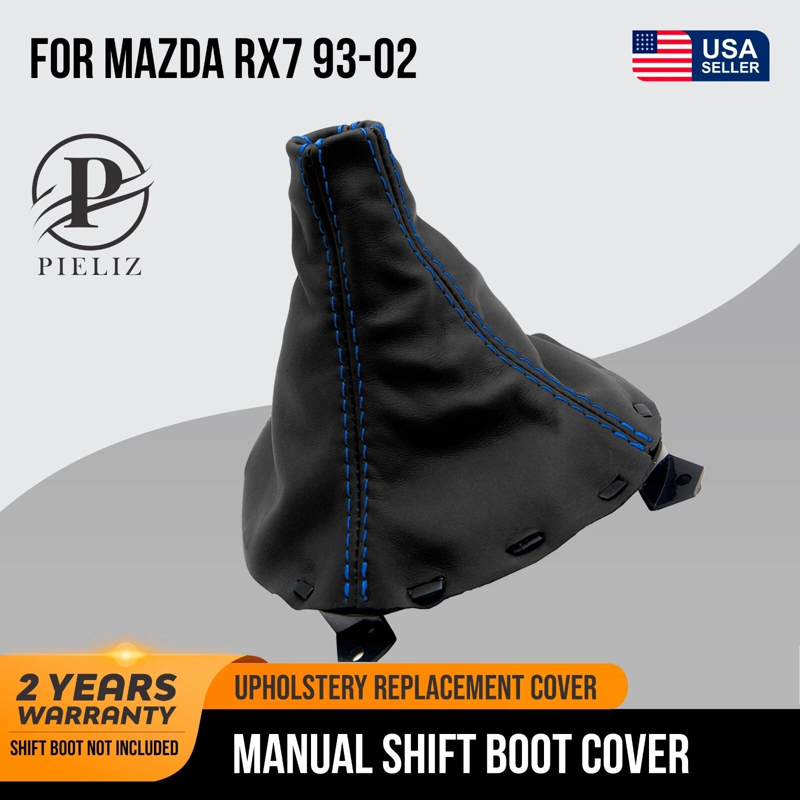 Manual Shift Boot for Mazda Miata RX7 (1993–2002) Black Blue Stitch