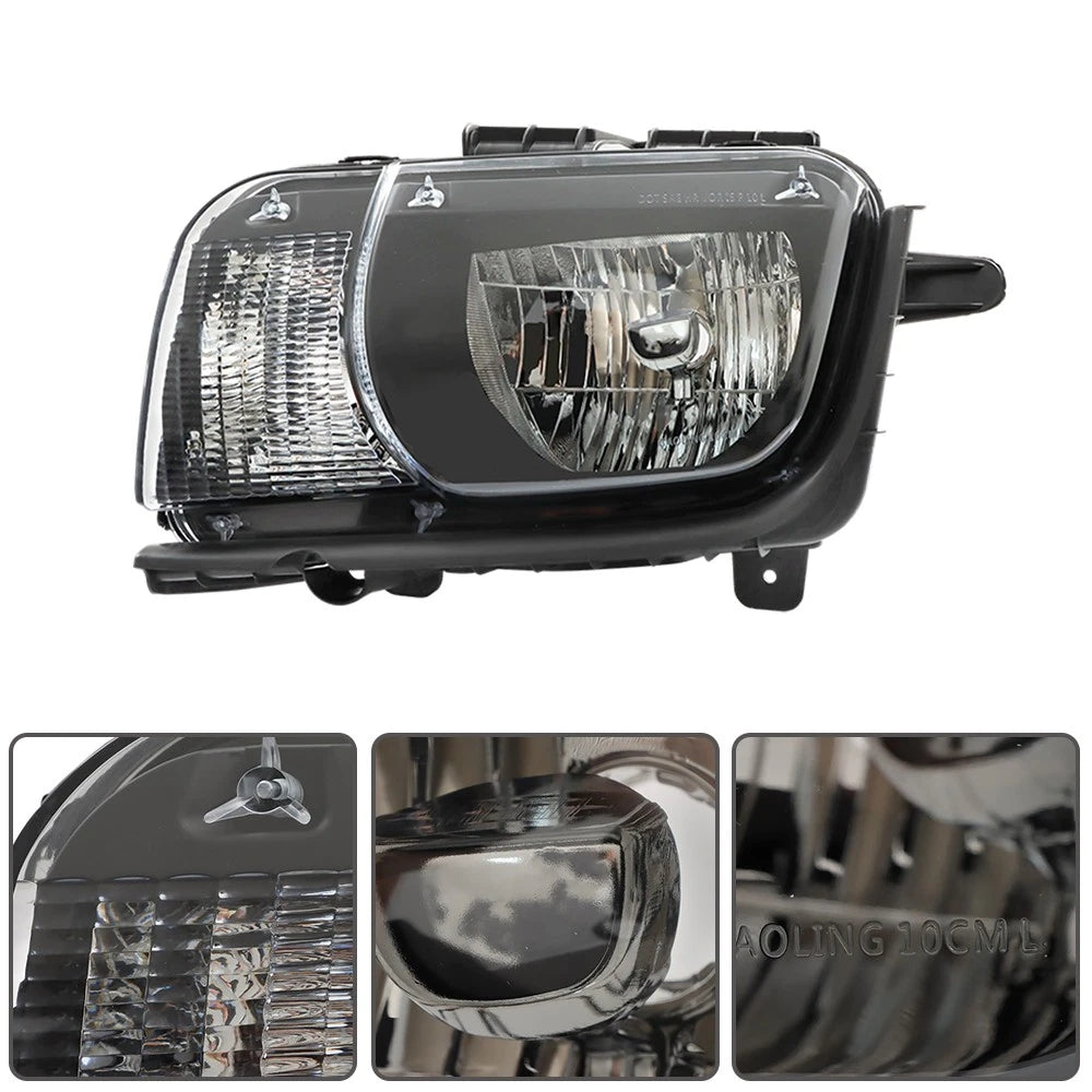 Set of 2 Front Headlight Assemblies for Chevy Camaro (2010–2013) Clear Lens