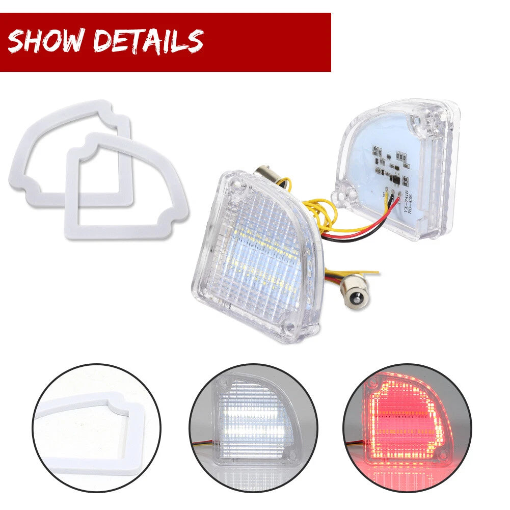 Clear Reverse Back Up Tail Lights Set for Chevrolet GMC Fleetside Pickup (1967–1972)
