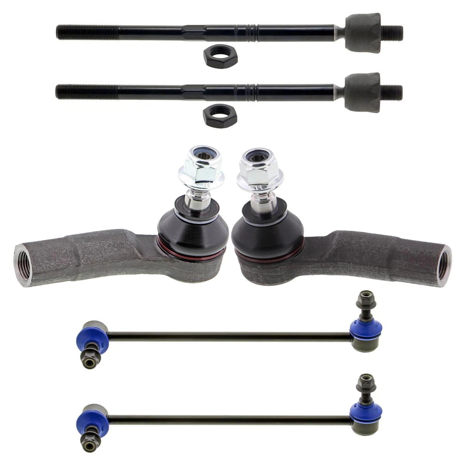 Set of 4 Mevotech Supreme Tie Rod Ends & Sway Bar Links for Golf Jetta