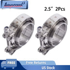 2Pcs Exhaust Downpipe V-band Clamp Flange Kit for