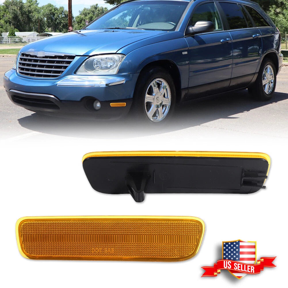 2X Amber Side Marker Reflector Signal Light Lens for Chrysler Pacifica (2004–2008)