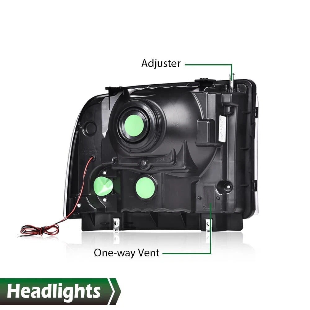 LED DRL Headlights and Fog Lights for Ford F-250 F-350 Super Duty (2005–2007)