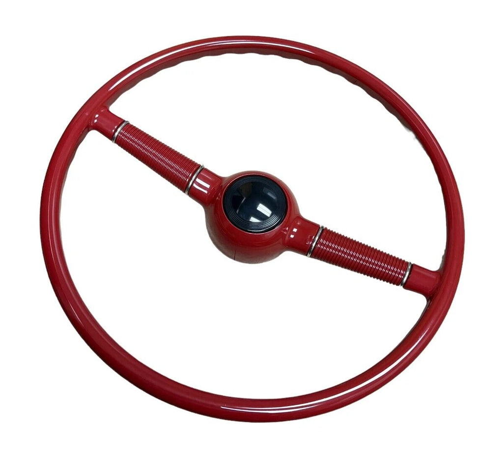 Steering Wheel Deluxe Style 16 Inch Gloss Red 3 Hole for Ford (1940–1940)