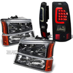 Headlight and Tail Light Set for Silverado (2003–2007) - Black Crystal, Smoked 3D LED