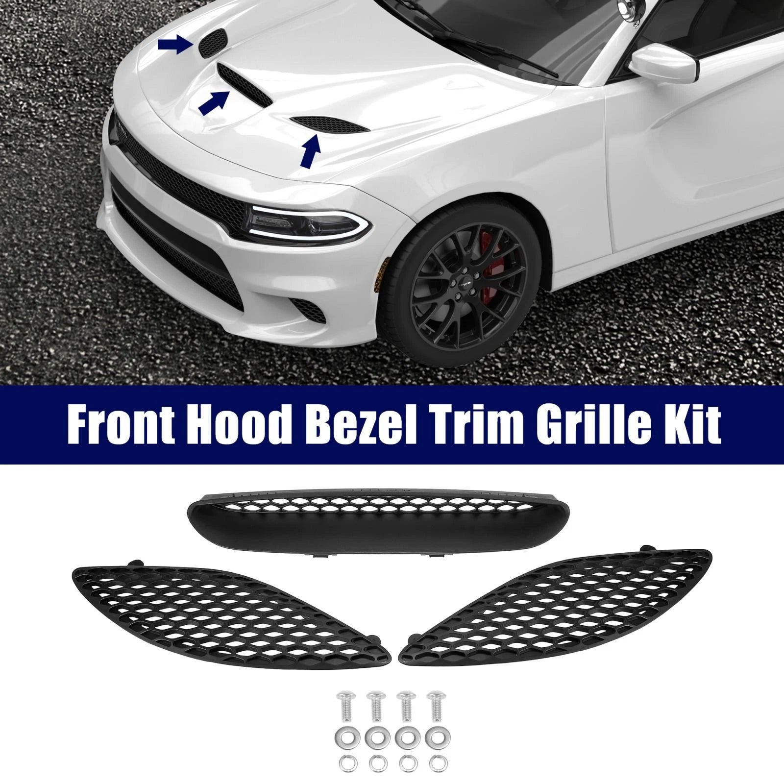 Hood Bezel Trim Grill Kit for Dodge Charger (2015–2020) 68202462AB