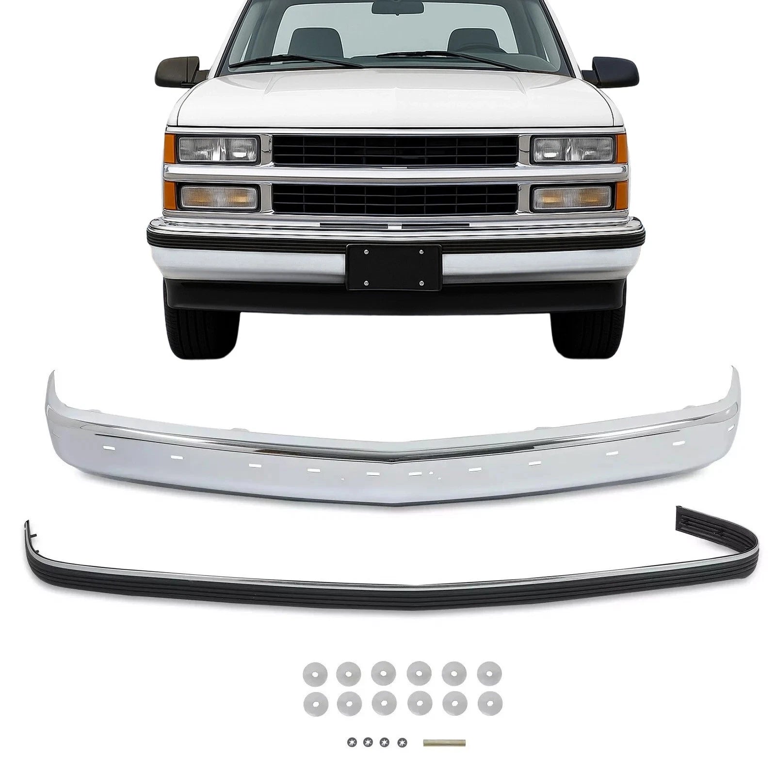 Front Bumper Kit Chrome for Chevrolet GMC C/K 1500 2500 3500 Yukon (1988–2000)