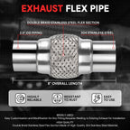 2.5" OD 16-Gauge Stainless Steel Flex Pipe for Custom Exhaust (Fits )