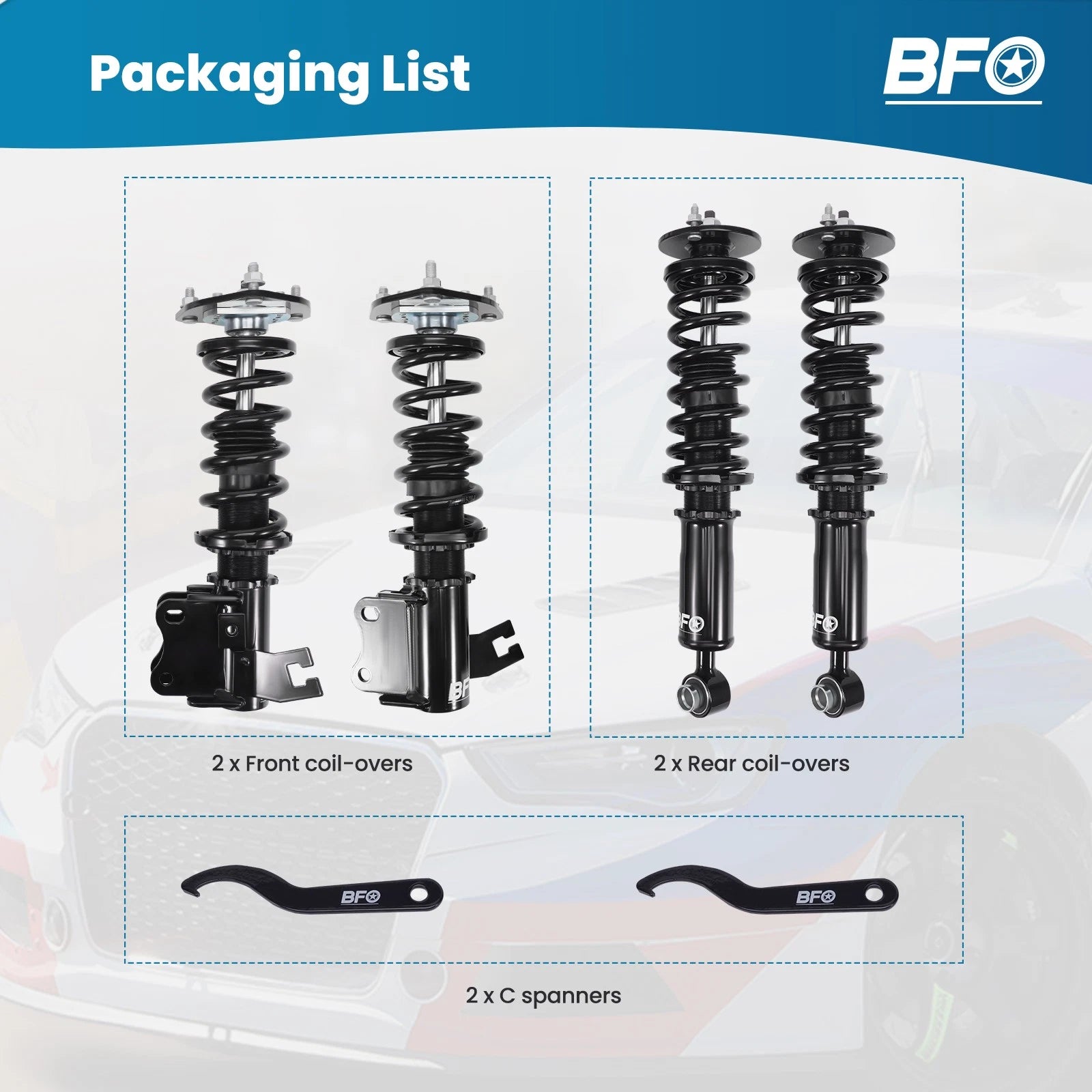 Height Adjustable Coilover Shock Struts Lowering Kit for Nissan 240SX (1989–1994)