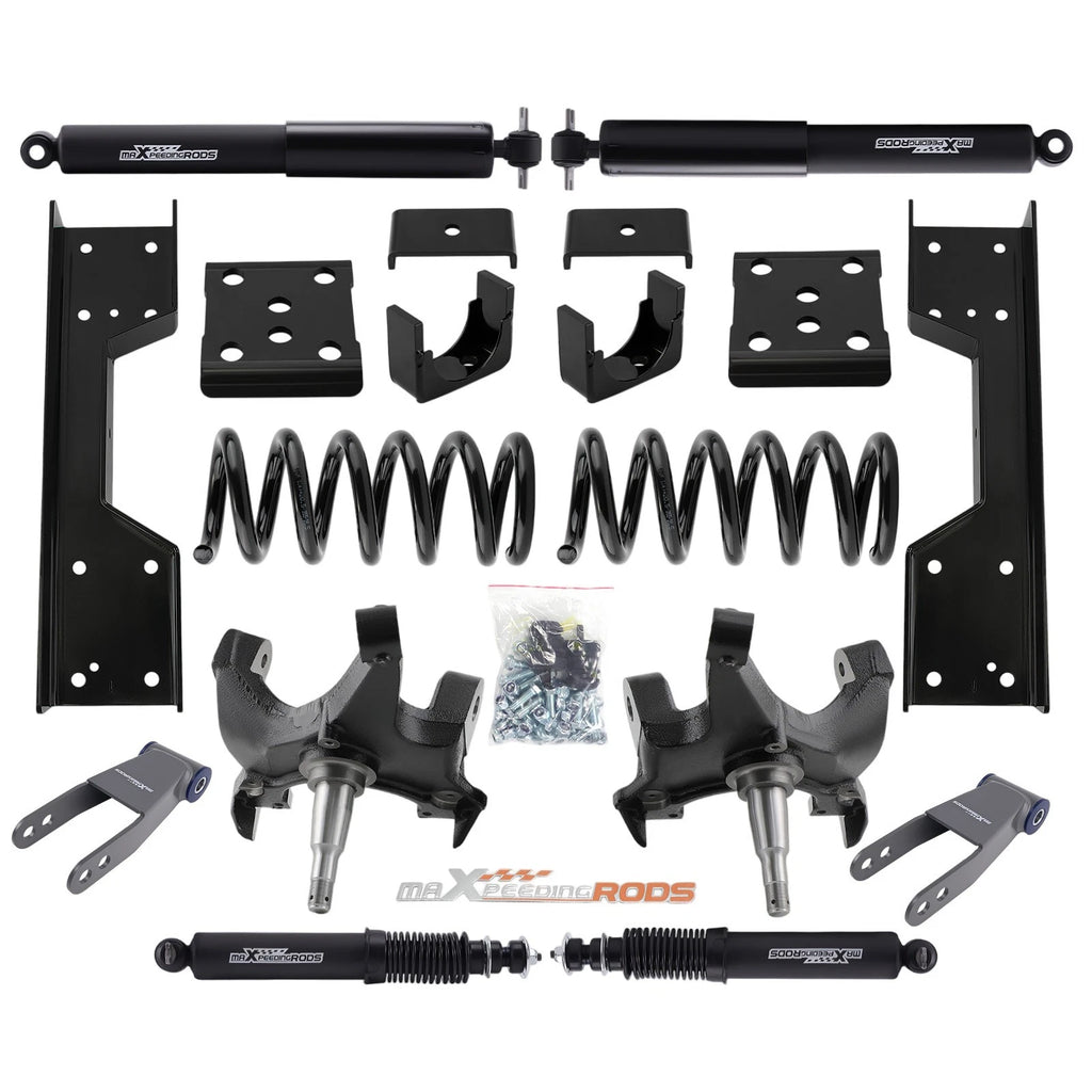 5" Front 7-8" Rear Drop Spindles Lowering Kit for Chevy Silverado C1500 (1988–1998)