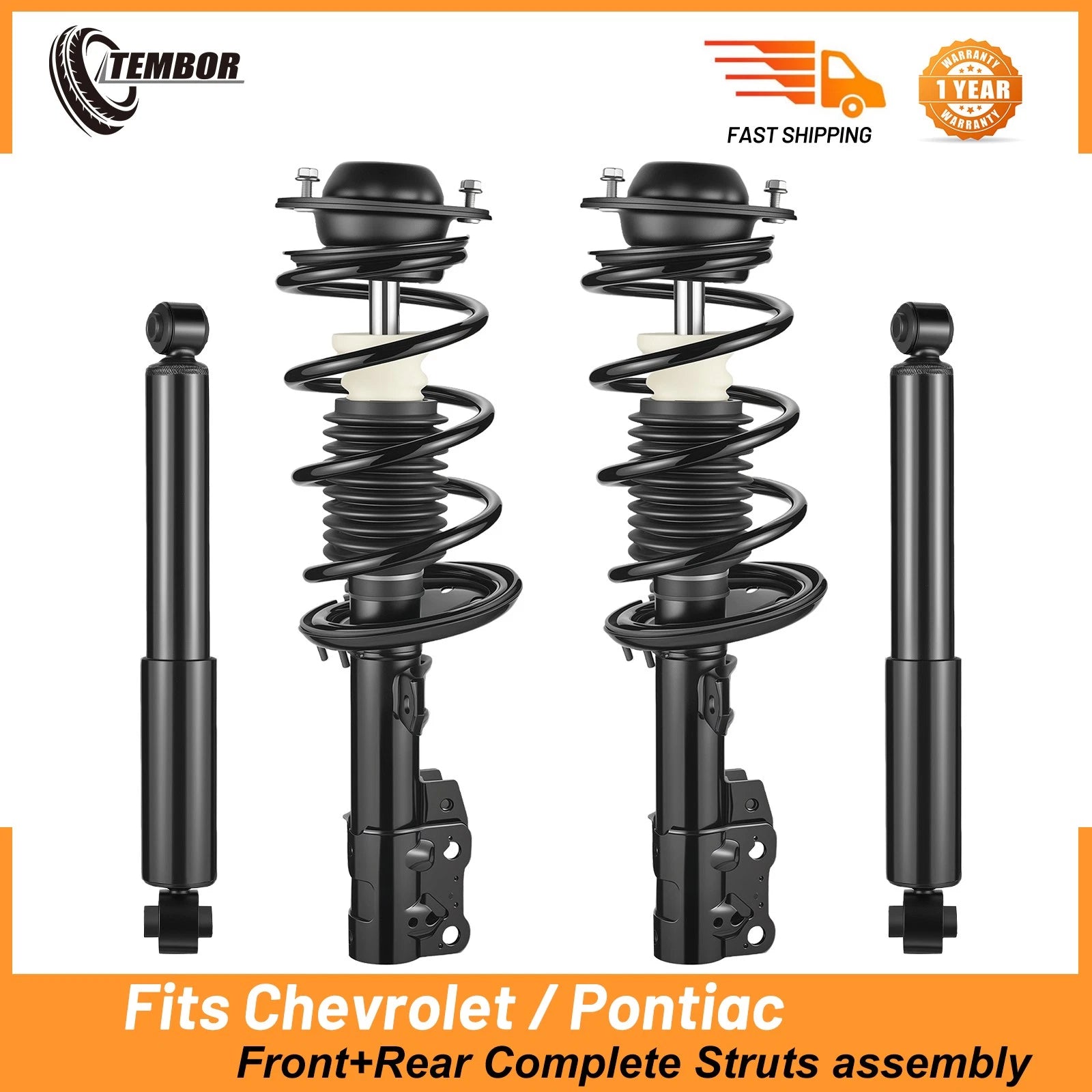 Front and Rear Shocks and Struts with Spring for Chevy HHR Cobalt G5 (2006–2010)
