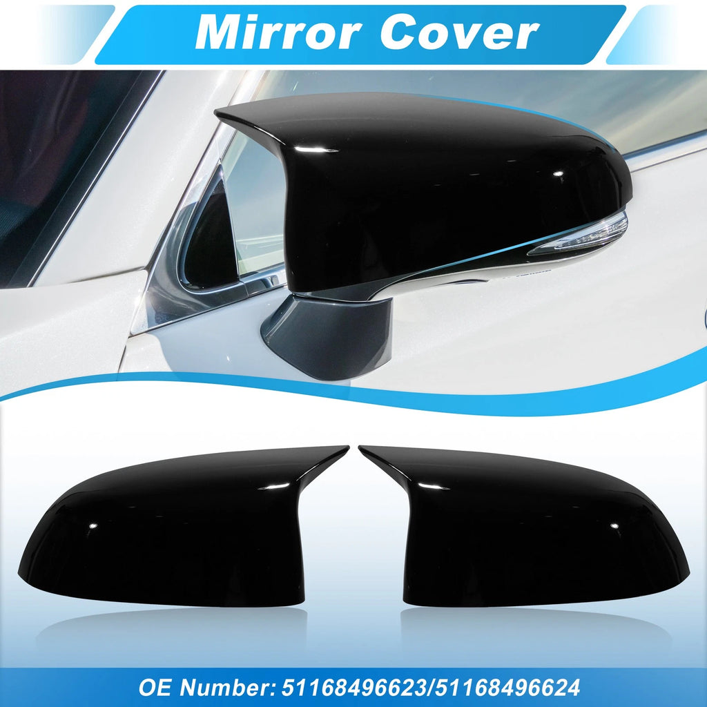 1 Pair Gloss Black Side Mirror Cover Cap for BMW X3 G01 X4 G02 X5 (2017–2024)
