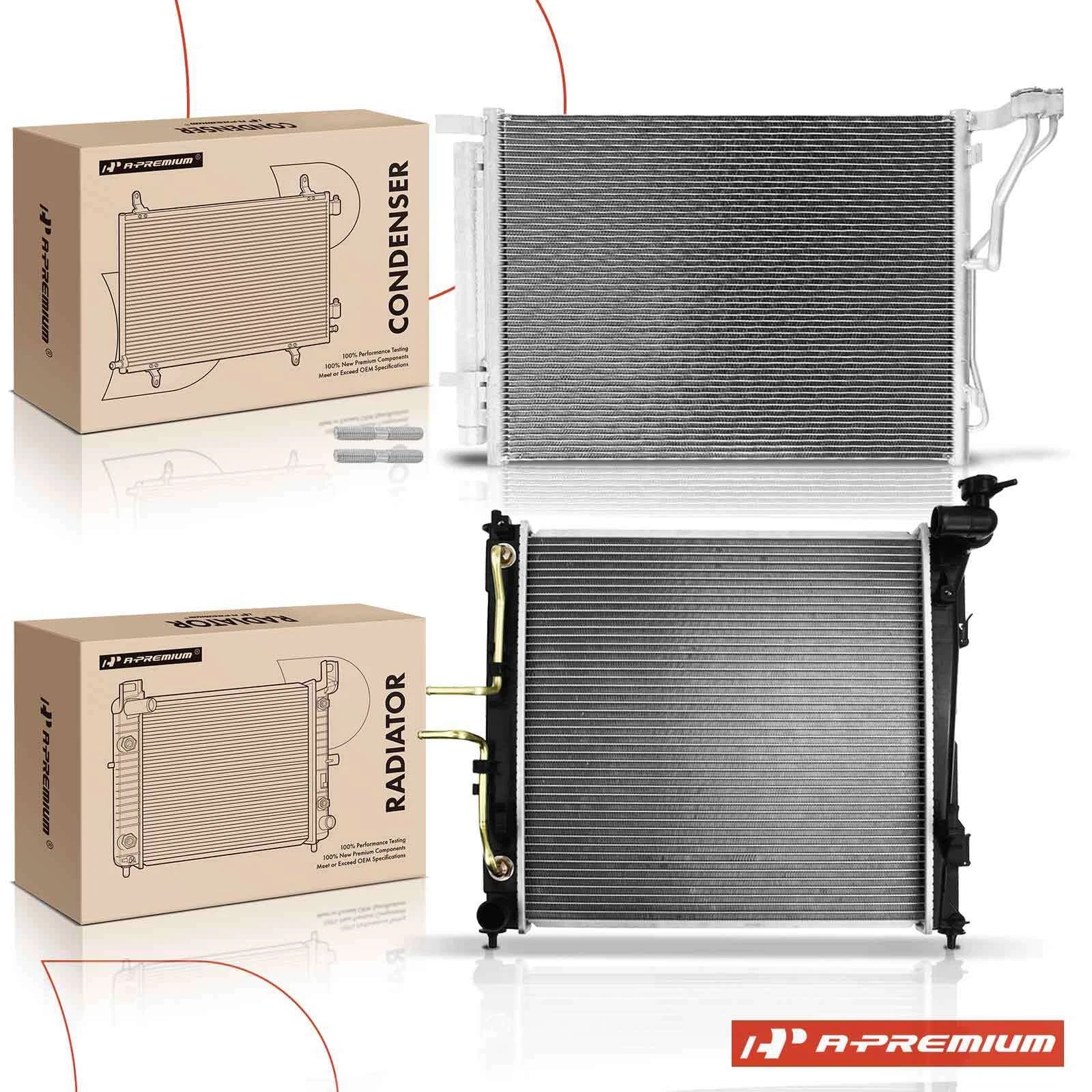 Radiator and A/C Condenser with Drier for Hyundai Sonata (2011–2014)