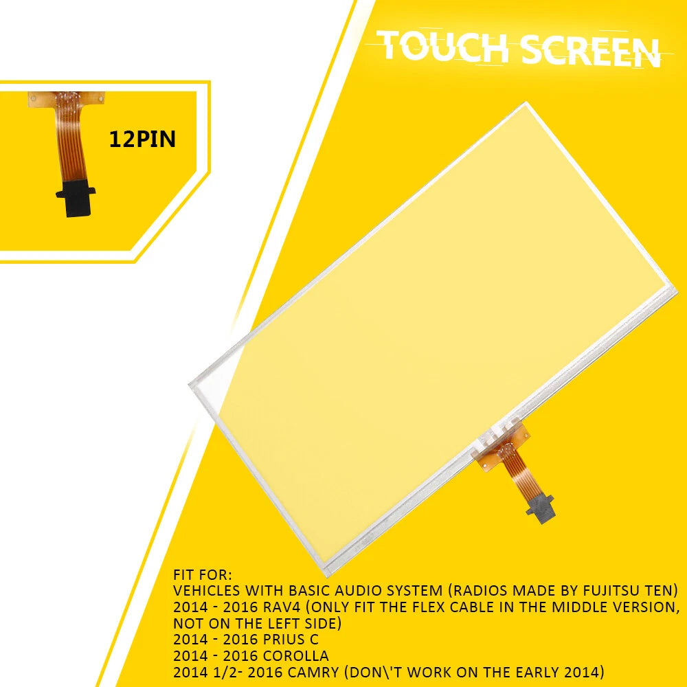 6.1" Touch Screen Digitizer for Toyota Corolla Camry RAV4 Prius C (2014–2017)