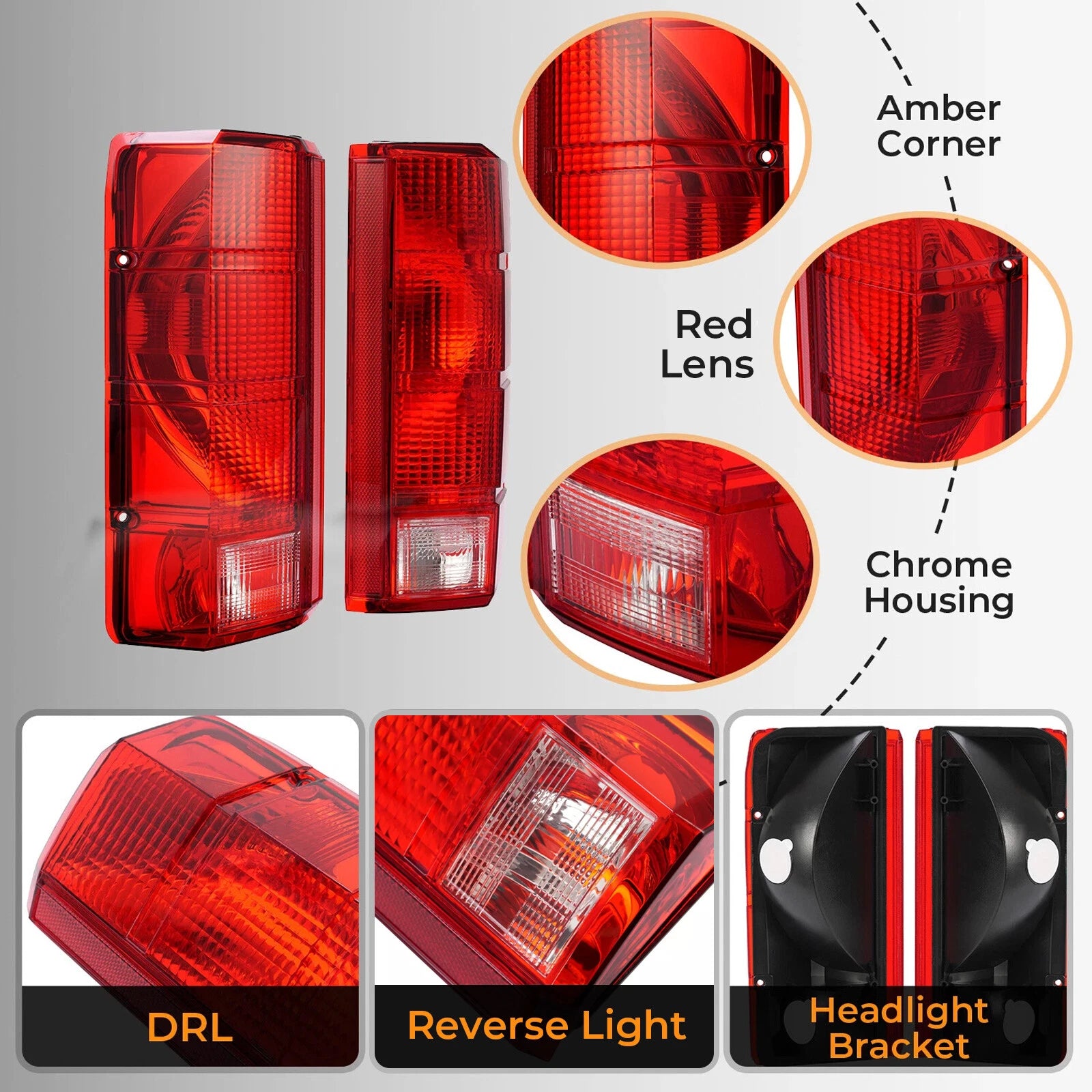 Tail Lights for Ford F-150 F-250 F-350 Bronco F-100 (1980–1986)