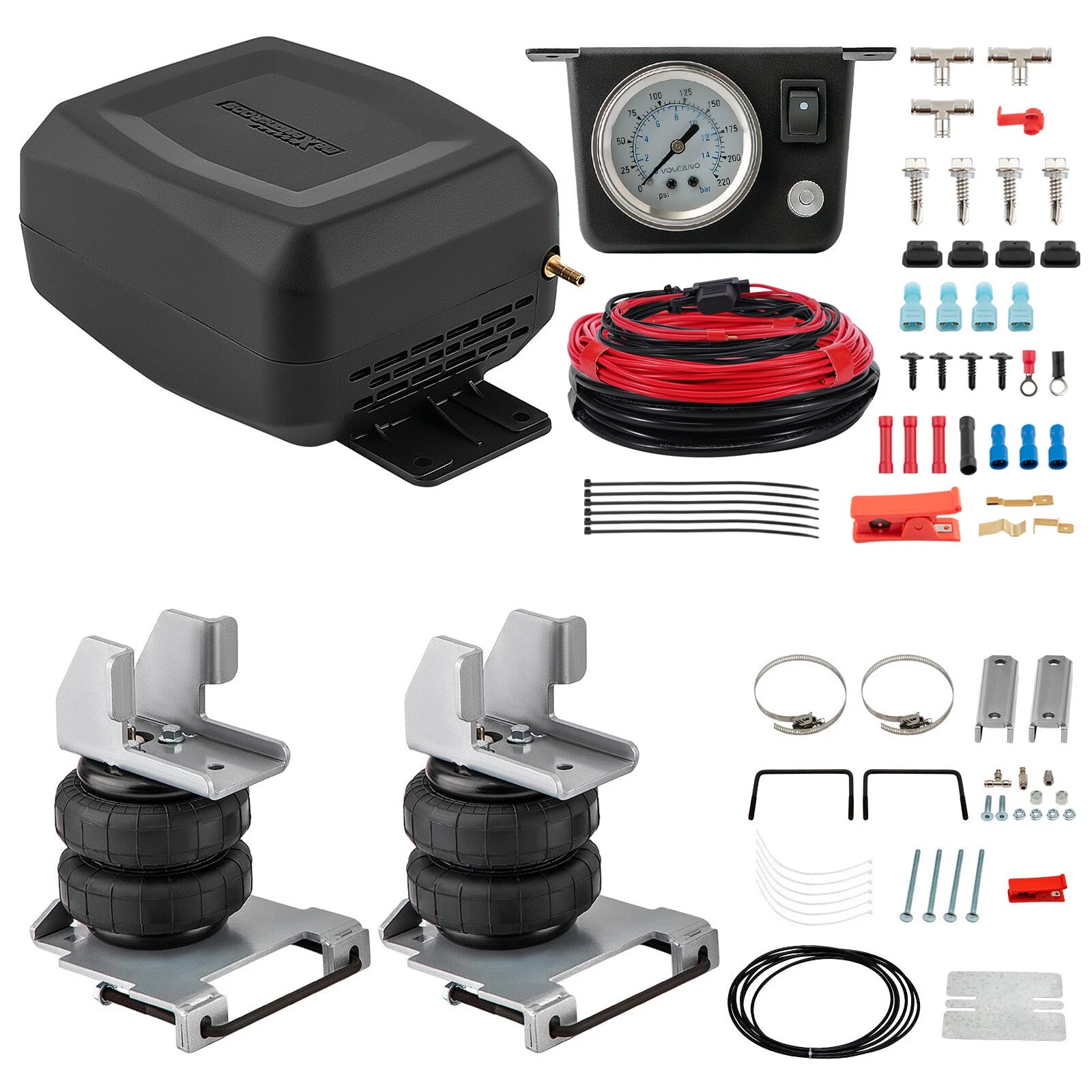 Air Spring Bag Tow Assist Rear & Compressor Kit for Chevy 1500 (2007–2018)