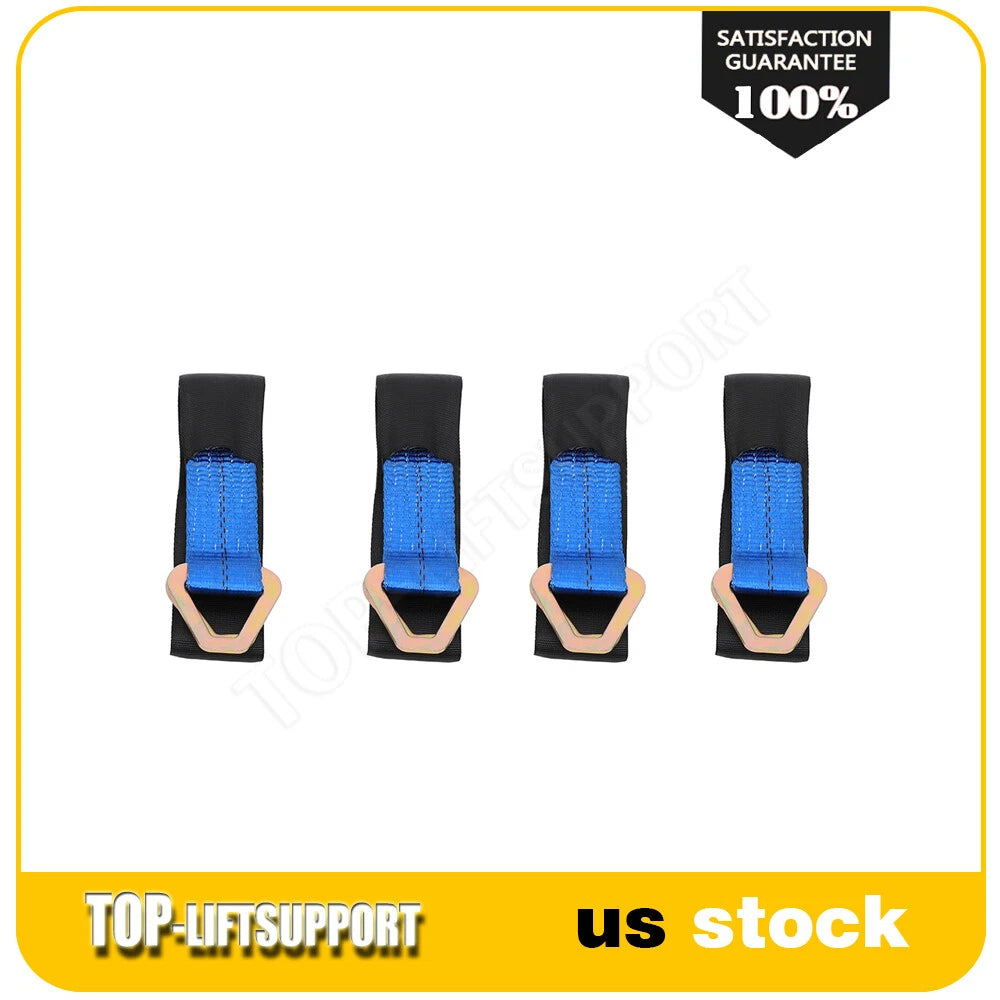 Set of 4 2" x 36" Tie Down Tow Axle Straps with D Ring