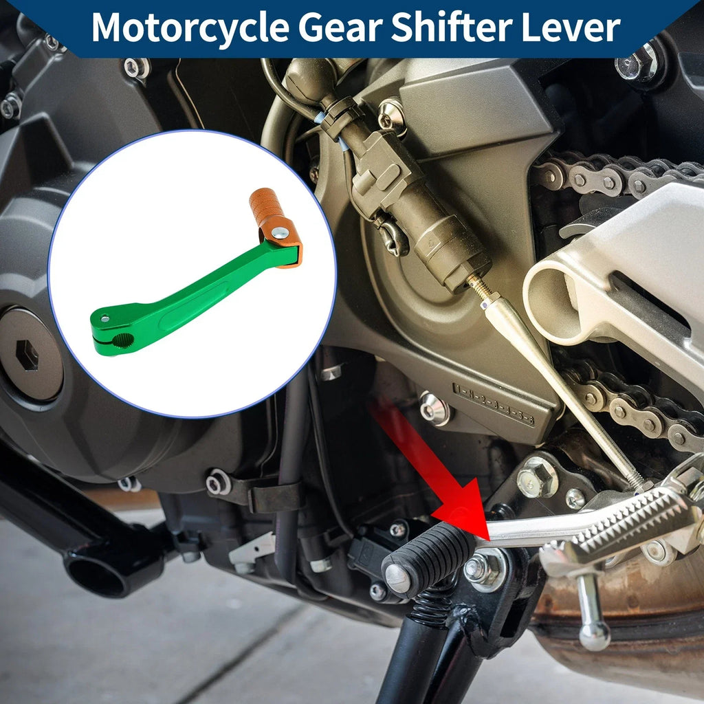 Folding Motorcycle Gear Shifter Lever for Honda CRF150F (2003-2017) Green/Orange
