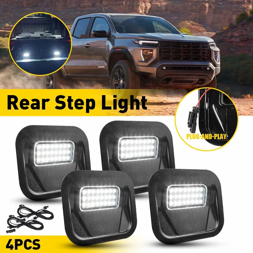 Set of 4 MultiPro Tailgate Step Lights for GMC Sierra/Chevy Silverado (2019–2025)