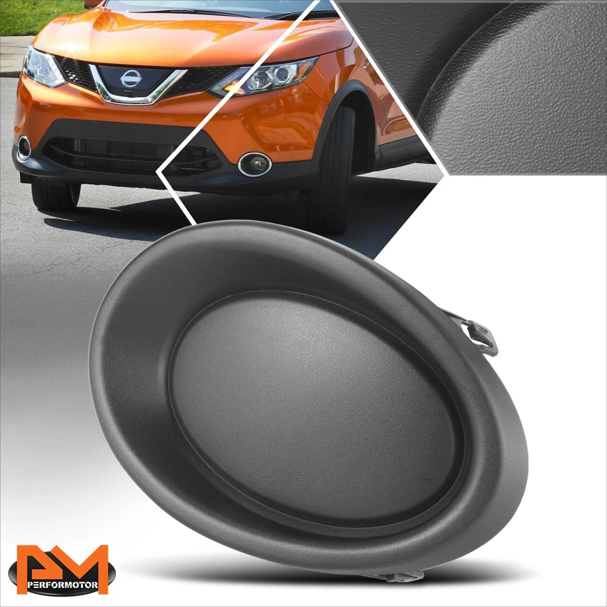 Fog Light Cover for Nissan Rogue Sport (2017–2019) - Left Side, Smooth Black