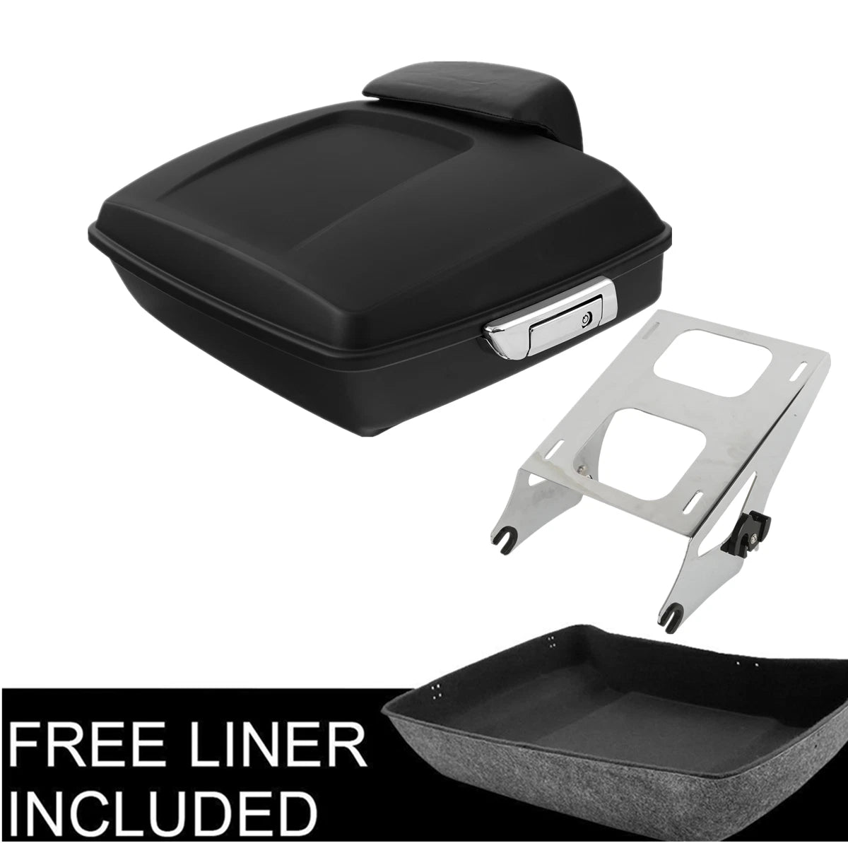 Matte Black Chopped Trunk Pad for Harley Touring Electra Road Glide (2014–2023)