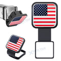 Red Blue Flag Tow Hitch Cover for Universal Fit (4-Way Flat) (2010–2024)