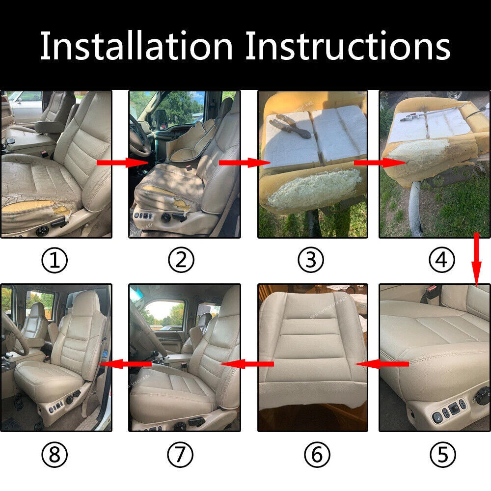 Driver Bottom Seat Cover for Ford F250 Super Duty (2002–2007) Tan