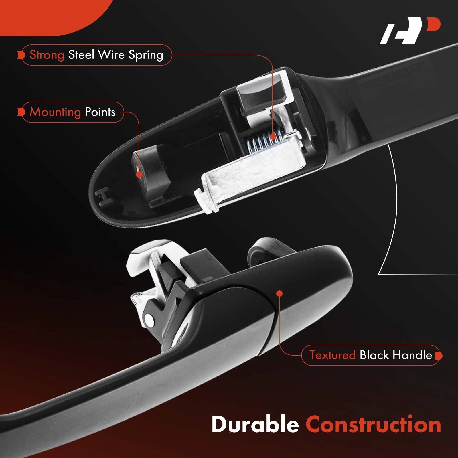 Rear Right Black Exterior Door Handle for Chevy Cobalt (2005–2010)