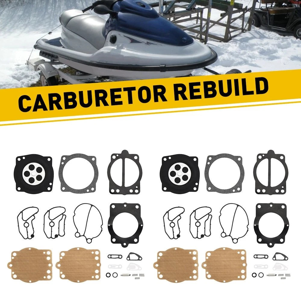 Set of 2 Carburetor Rebuild Kits for Polaris Freedom, Genesis, Octane, Pro, Virage