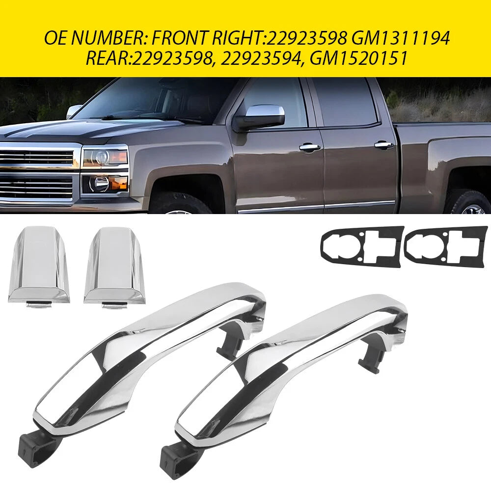 2X Chrome Exterior Door Handle for Chevy Silverado 1500 (2014–2022)