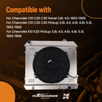 3-Row Radiator Shroud Fan System for GMC 1000/1500/2500 L6/V8 (1963–1966) 899284