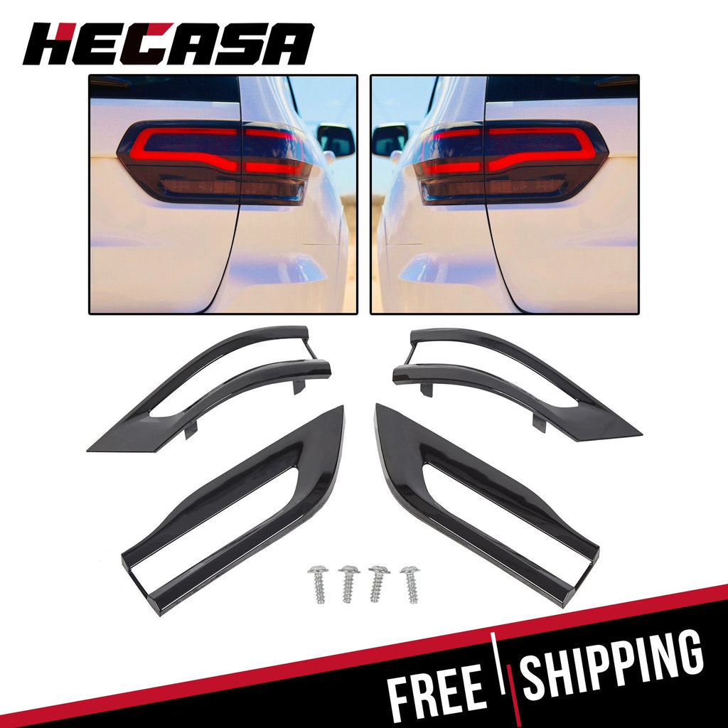 Gloss Black Tail Light Lamp Cover Trim Bezels for Jeep Grand Cherokee (2014–2021)