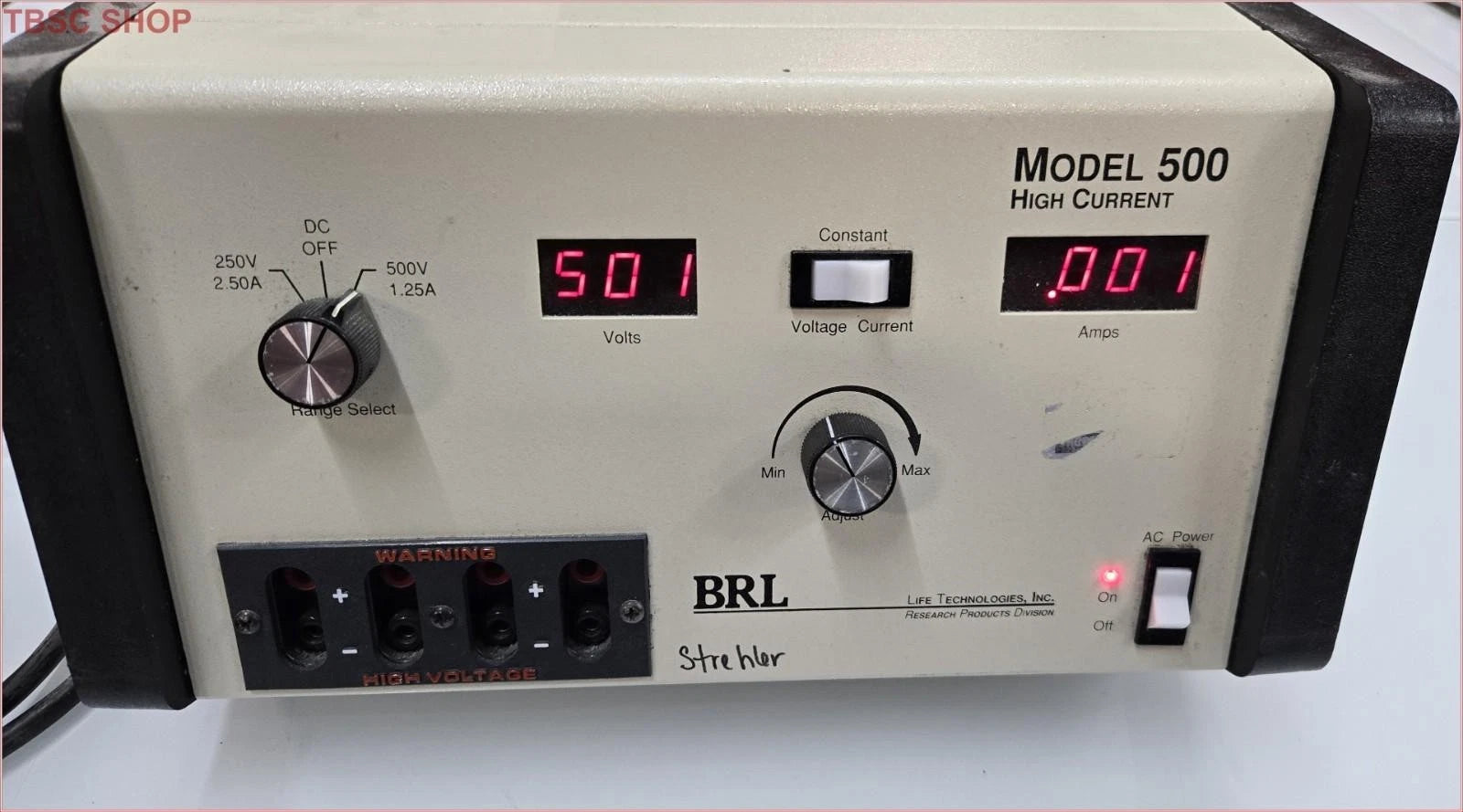 High Current Power Supply for BRL Life Model 500 (Cat Series 1064)